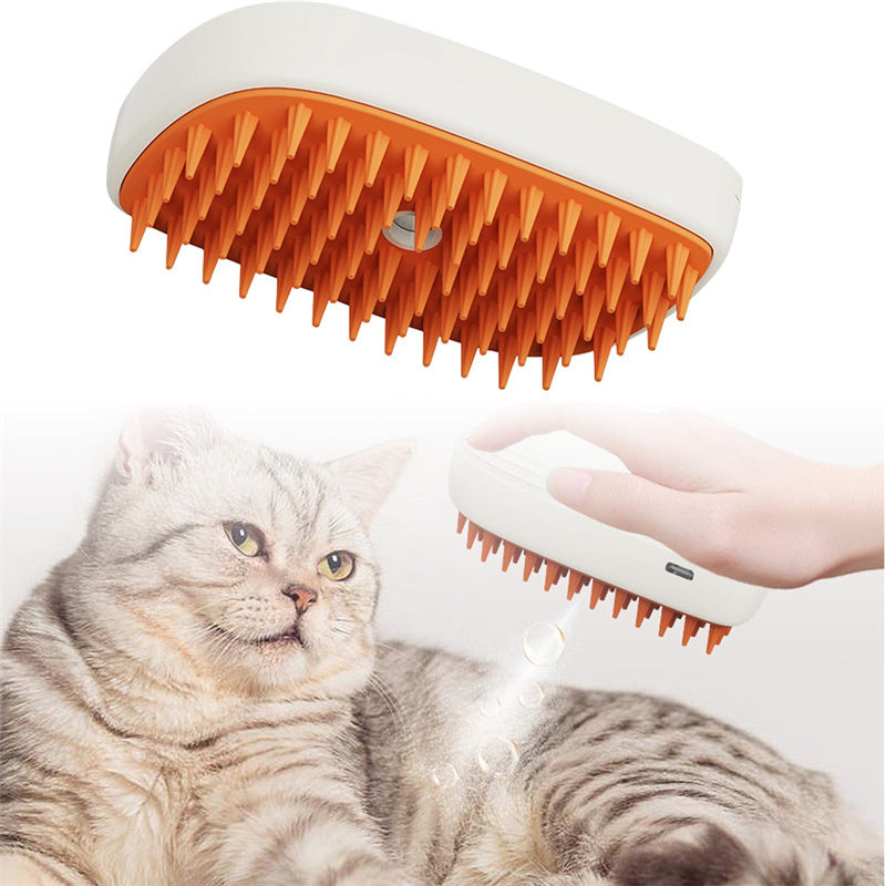 Cepillo de Vapor Recargable para Mascotas - Masajeador y Desenredador USB