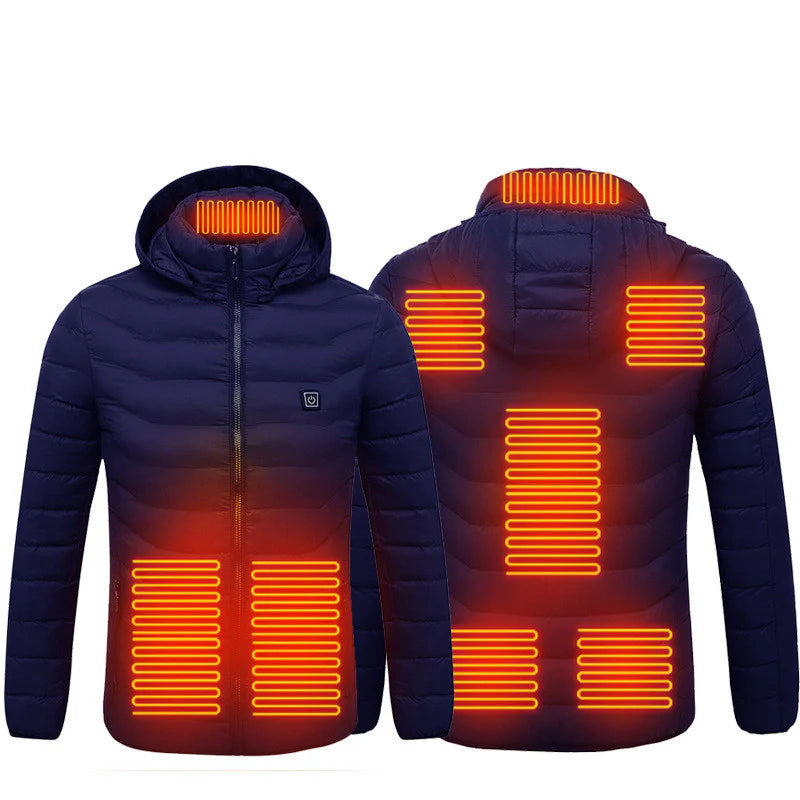 Nueva chaqueta con calefacción, chaqueta eléctrica USB, abrigo de algodón, ropa térmica, chaleco calefactable, ropa de hombre para invierno 🧥⚡❄️