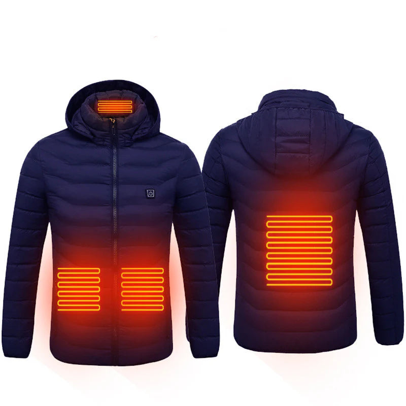 Nueva chaqueta con calefacción, chaqueta eléctrica USB, abrigo de algodón, ropa térmica, chaleco calefactable, ropa de hombre para invierno 🧥⚡❄️