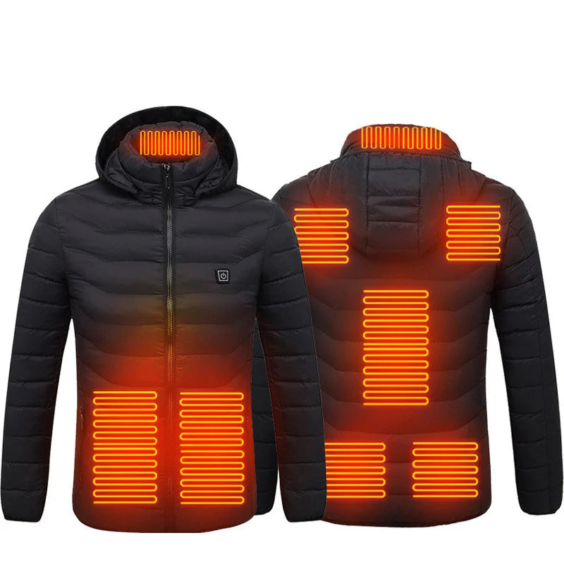Nueva chaqueta con calefacción, chaqueta eléctrica USB, abrigo de algodón, ropa térmica, chaleco calefactable, ropa de hombre para invierno 🧥⚡❄️