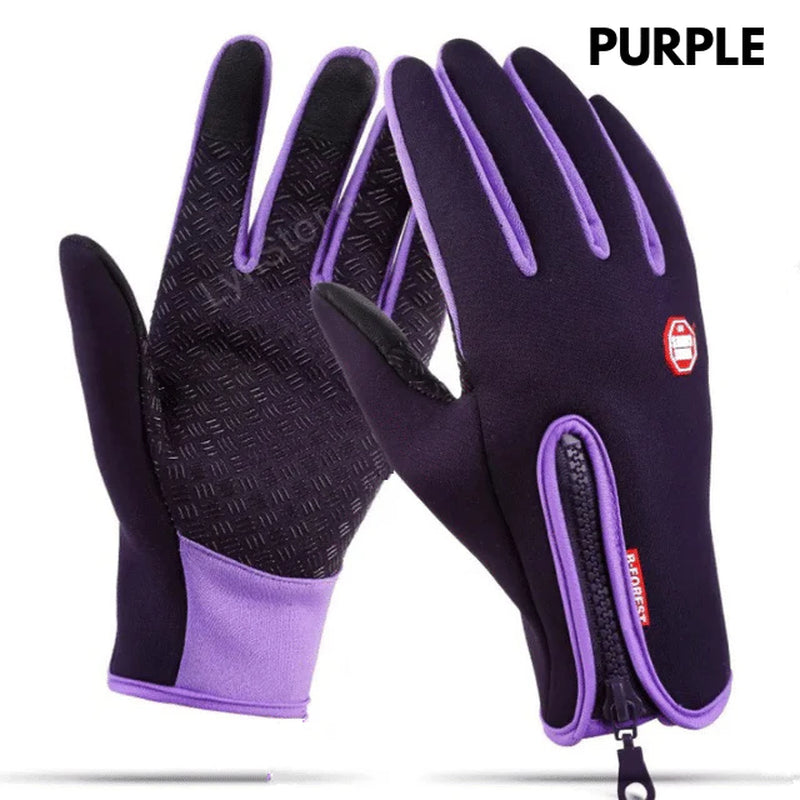 Guantes de invierno calefactados - Guantes de pantalla táctil para montar en motocicleta, deslizamiento, impermeables y deportivos con forro de felpa. 🏍️💨