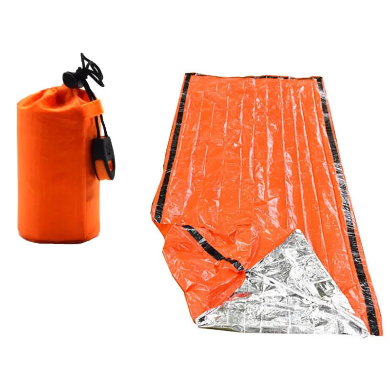 Saco De Dormir Portátil Impermeable Para Supervivencia De Emergencia, Equipo De Acampada Edc Para Exteriores, Saco Térmico, Botiquín De Rescate De Primeros Auxilios, Manta Mylar