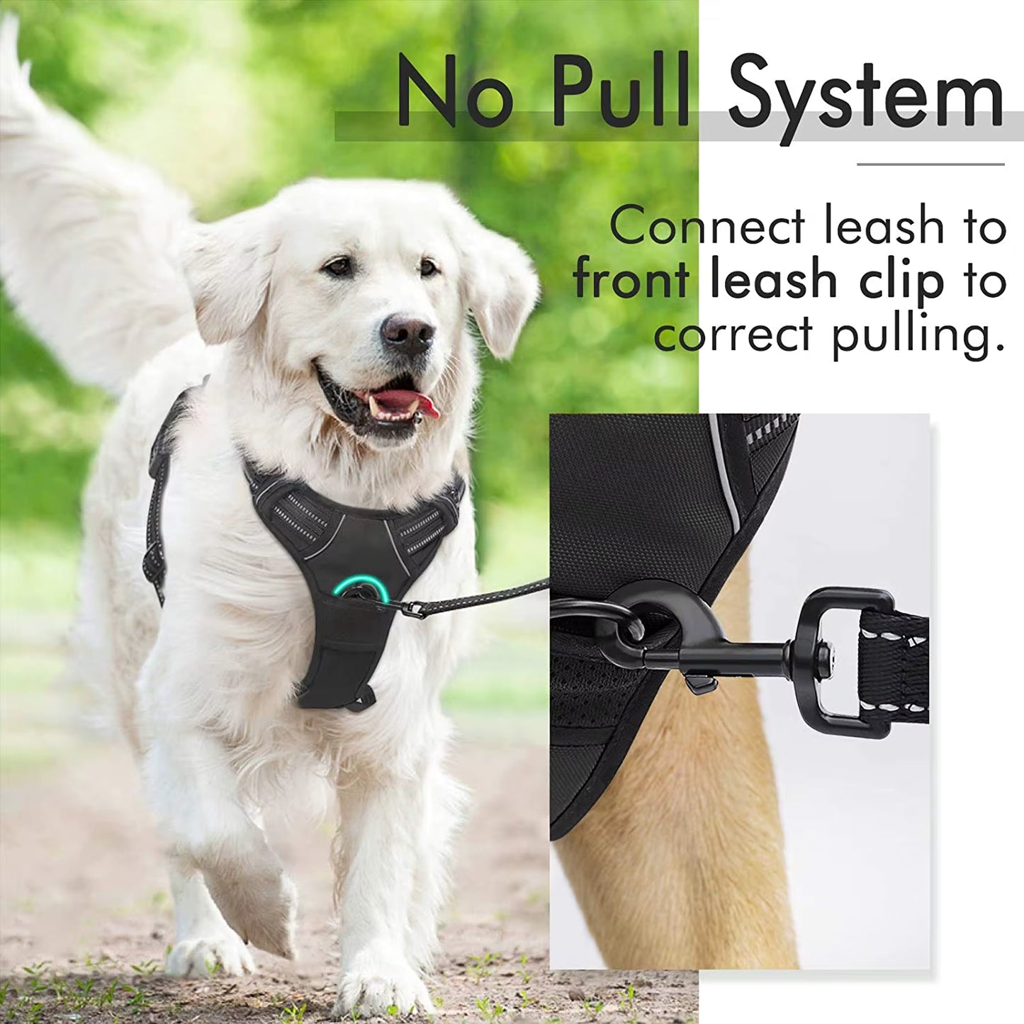 No Pull Dog Harness for Large Dogs,With Reflective Strips and Control Handle, Adjustable and Comfortable,No Choke Pet Harness 