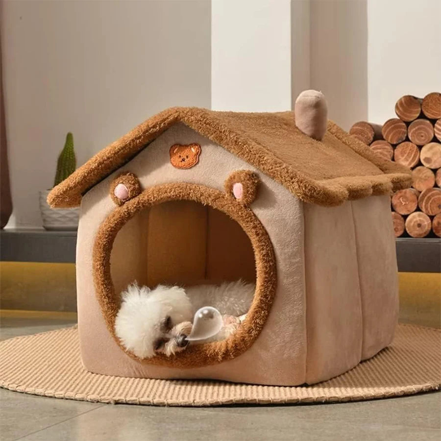 🐾 Casita Plegable para Mascotas – Cueva Sofá para Gatos y Perros Pequeños, Desmontable y Lavable
