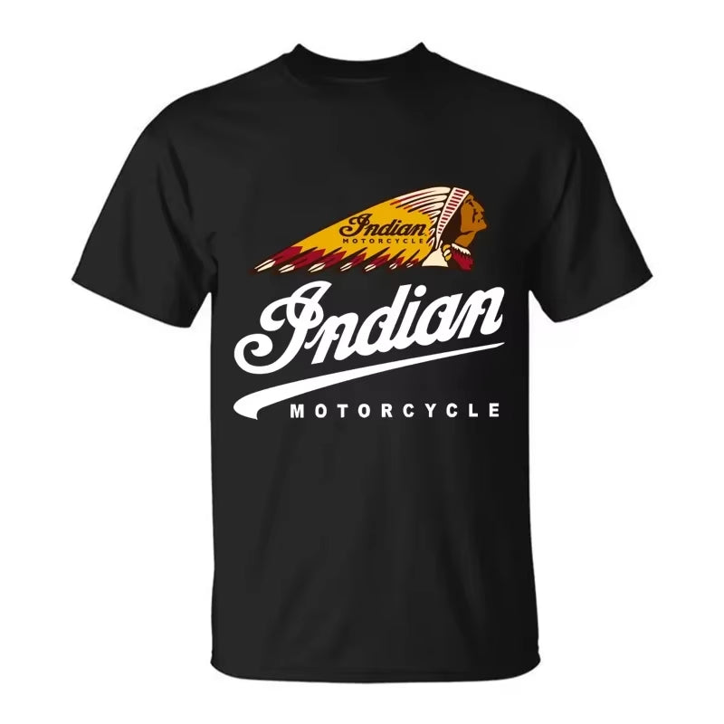 Camiseta Informal Para Hombre, Camisa Con Estampado De Los Indios Para Motocicleta, De Gran Tamaño, Para Motorista, Cafe Racer, Chopper, Ropa De Calle Vintage, S-3XL, 2025