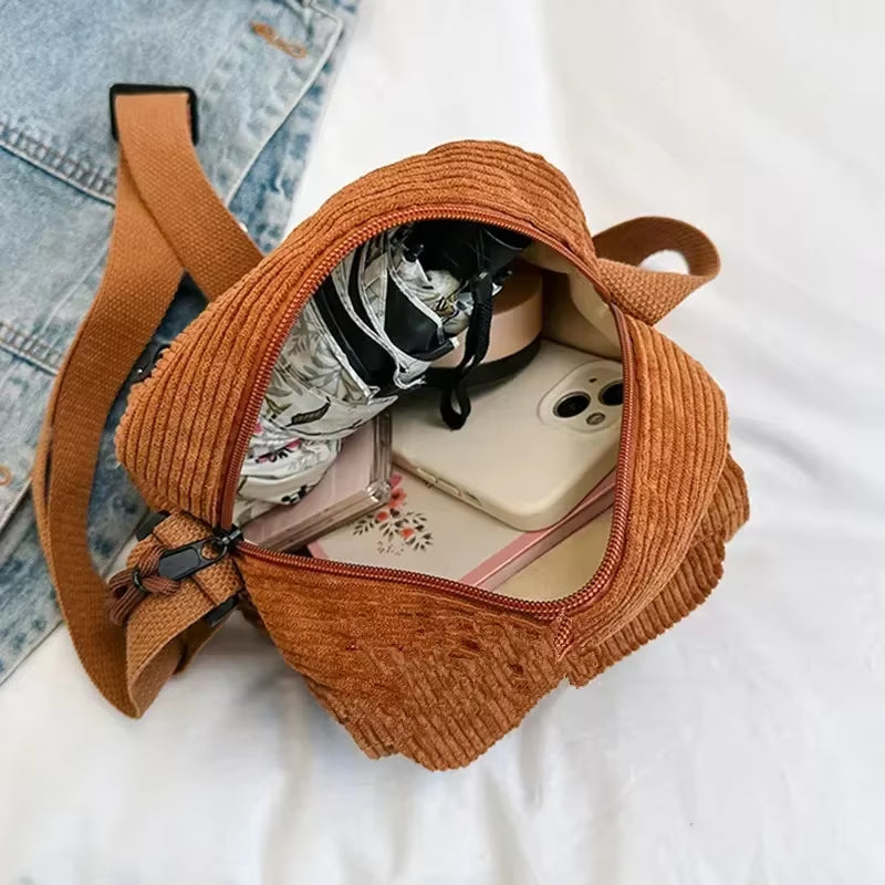 Bolso Cruzado Versátil Simple, Bolso Cuadrado Pequeño Informal a La Moda, Bolso De Hombro Personalizado Para Ir Al Trabajo, Tendencia Unisex De Pana