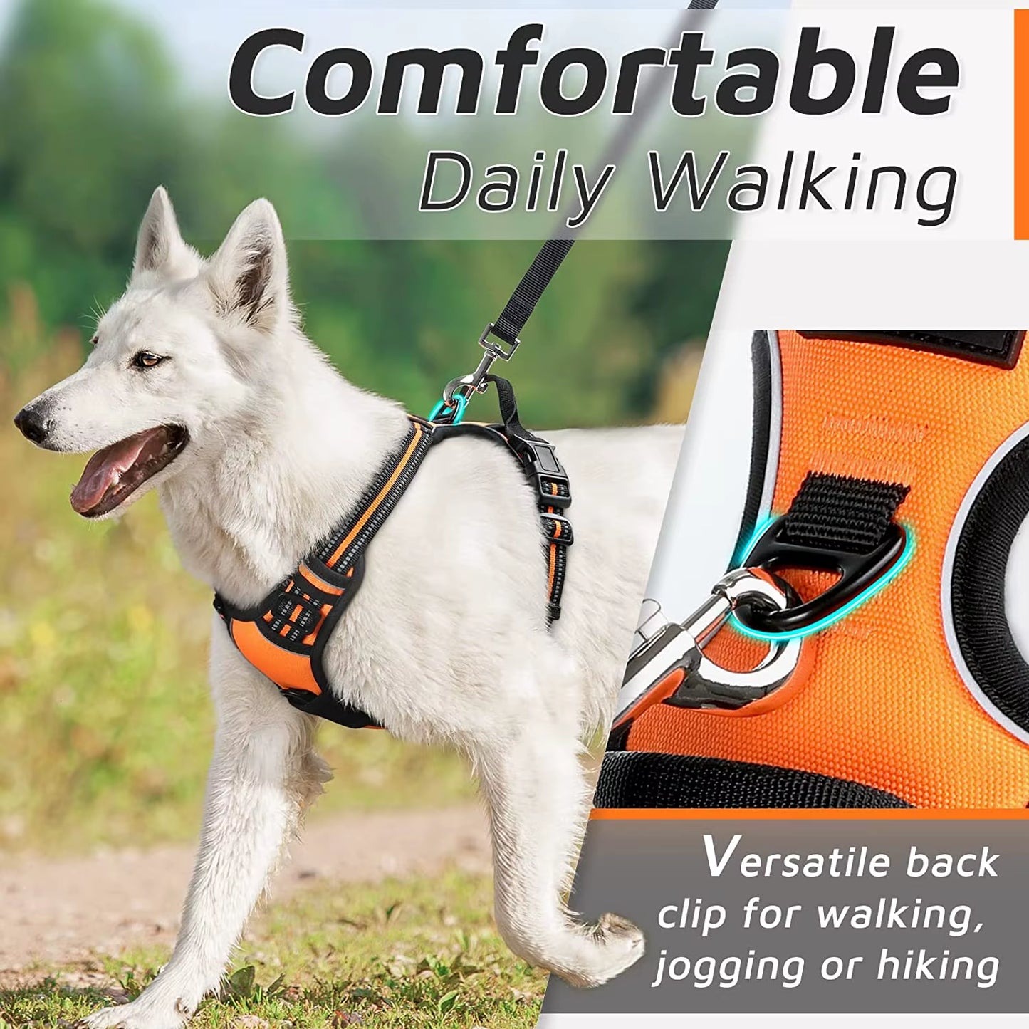 No Pull Dog Harness for Large Dogs,With Reflective Strips and Control Handle, Adjustable and Comfortable,No Choke Pet Harness 