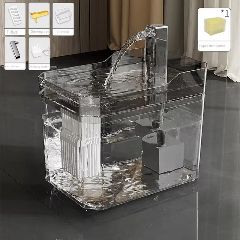 Fuente De Agua Para Gatos, Filtro Automático, Bebedero Transparente Para Gatos, USB, Antiseco, Filtrado Recircular, Dispensador De Agua Con Bomba