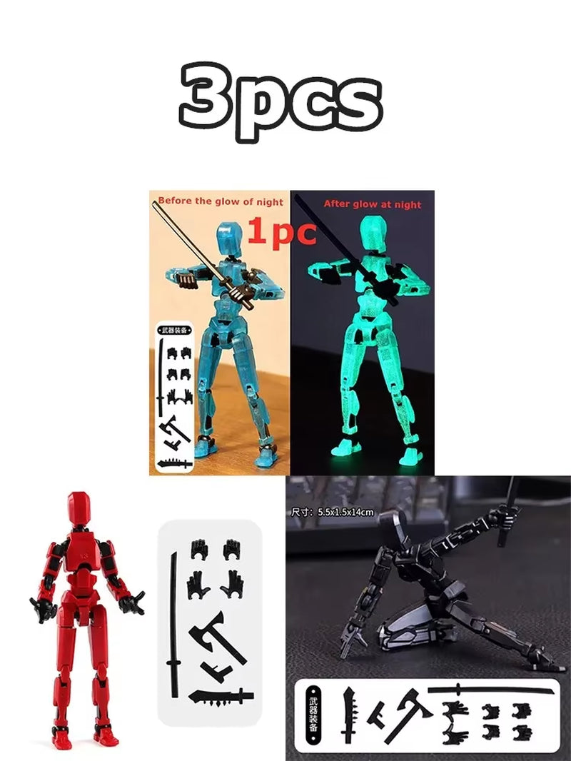 1/2/4/9 Uds. Luminoso Titan 13 Figuras De Acción T13 Figura 3D Impresa Multiarticulación Móvil Lucky 13 Figura De Acción Nova Figura Simulada