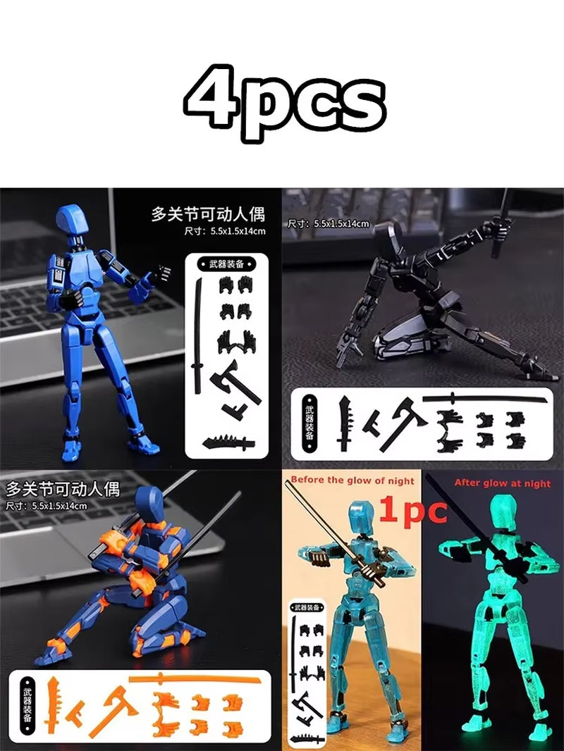 1/2/4/9 Uds. Luminoso Titan 13 Figuras De Acción T13 Figura 3D Impresa Multiarticulación Móvil Lucky 13 Figura De Acción Nova Figura Simulada
