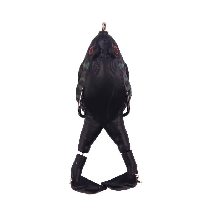 Flysand-Señuelo De Rana De Plástico, Cebo De Tubo Suave Con Ganchos De Pesca, Topwater Ray Frog, 3D Ojos Artificiales, Pesca De Carpa