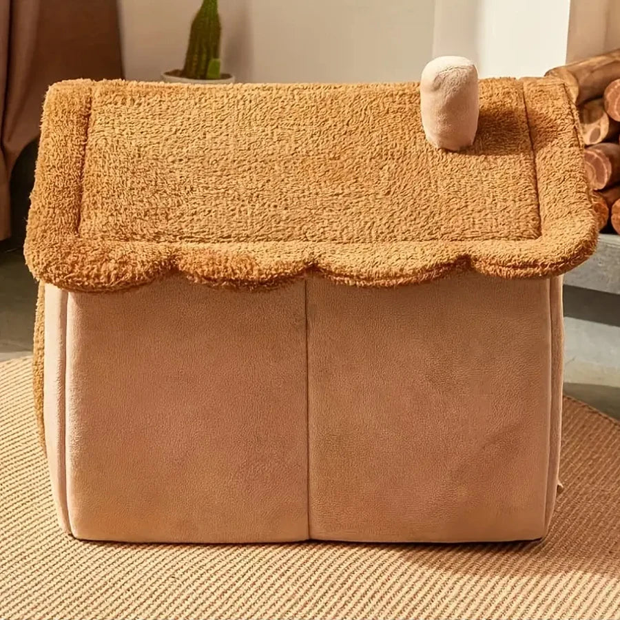 🐾 Casita Plegable para Mascotas – Cueva Sofá para Gatos y Perros Pequeños, Desmontable y Lavable