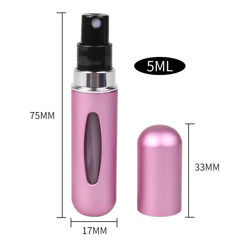 Botella De Recarga De Perfume De 5Ml, Mini Tarro De Pulverización Recargable Portátil, Bomba De Aroma, Envases Cosméticos Vacíos, Atomizador Para Herramienta De Viaje Caliente