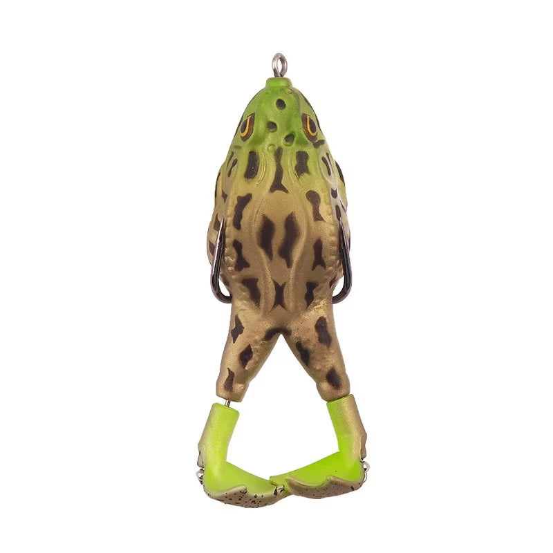 Flysand-Señuelo De Rana De Plástico, Cebo De Tubo Suave Con Ganchos De Pesca, Topwater Ray Frog, 3D Ojos Artificiales, Pesca De Carpa