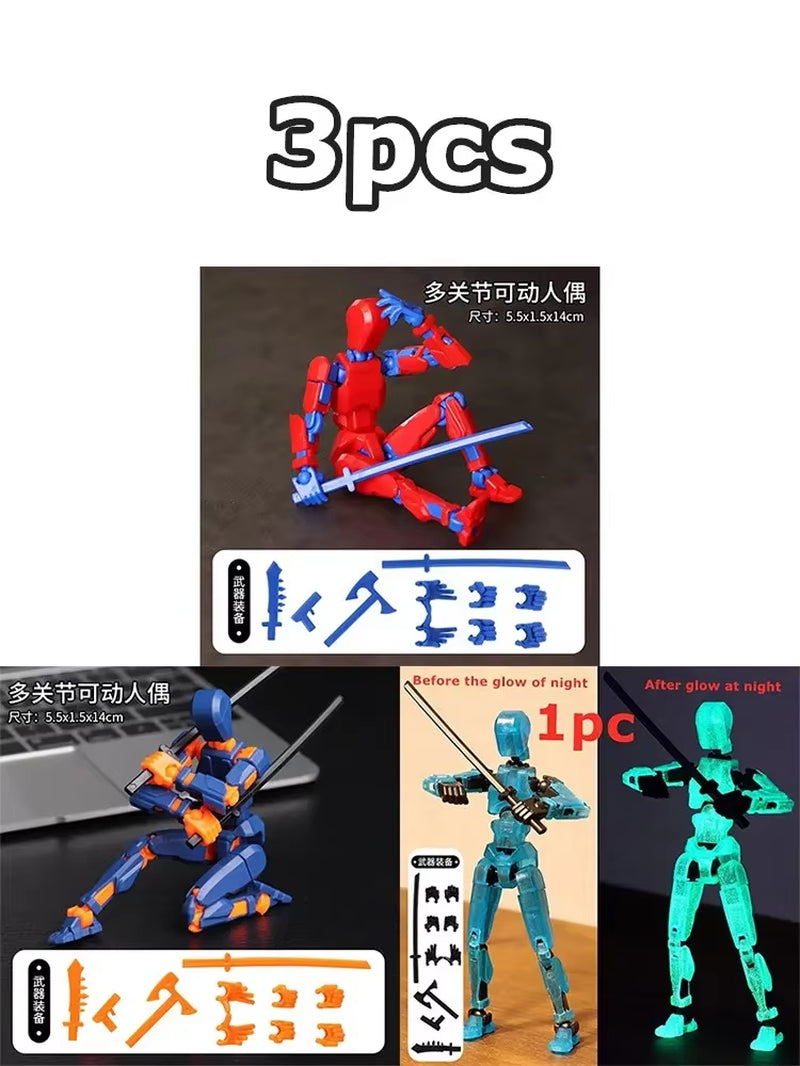 1/2/4/9 Uds. Luminoso Titan 13 Figuras De Acción T13 Figura 3D Impresa Multiarticulación Móvil Lucky 13 Figura De Acción Nova Figura Simulada