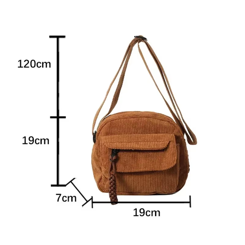 Bolso Cruzado Versátil Simple, Bolso Cuadrado Pequeño Informal a La Moda, Bolso De Hombro Personalizado Para Ir Al Trabajo, Tendencia Unisex De Pana