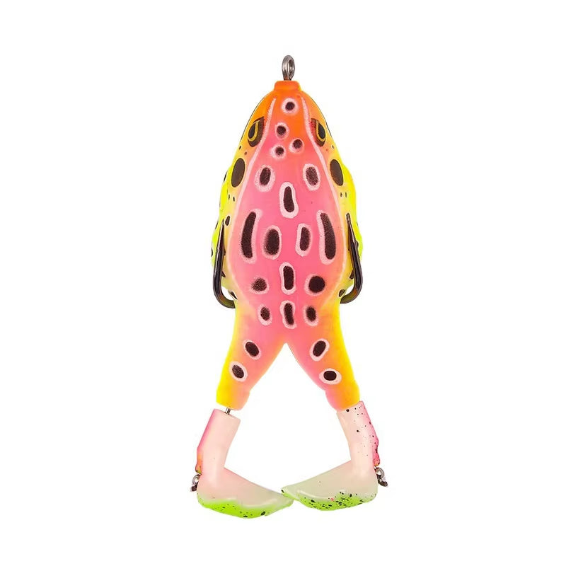 Flysand-Señuelo De Rana De Plástico, Cebo De Tubo Suave Con Ganchos De Pesca, Topwater Ray Frog, 3D Ojos Artificiales, Pesca De Carpa