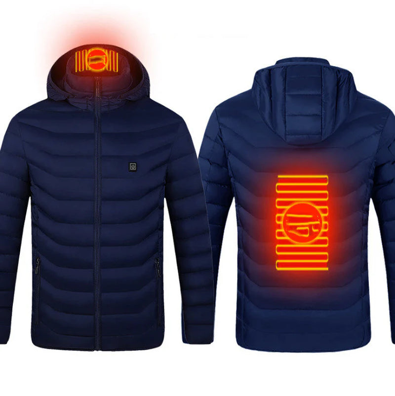 Nueva chaqueta con calefacción, chaqueta eléctrica USB, abrigo de algodón, ropa térmica, chaleco calefactable, ropa de hombre para invierno 🧥⚡❄️
