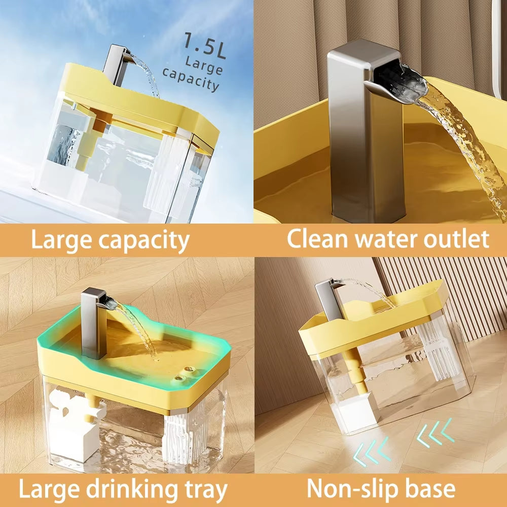 Fuente De Agua Para Gatos, Filtro Automático, Bebedero Transparente Para Gatos, USB, Antiseco, Filtrado Recircular, Dispensador De Agua Con Bomba