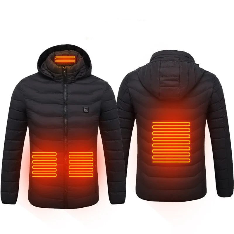 Nueva chaqueta con calefacción, chaqueta eléctrica USB, abrigo de algodón, ropa térmica, chaleco calefactable, ropa de hombre para invierno 🧥⚡❄️