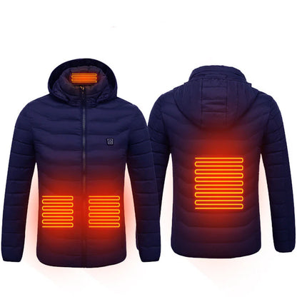 Nueva chaqueta con calefacción, chaqueta eléctrica USB, abrigo de algodón, ropa térmica, chaleco calefactable, ropa de hombre para invierno 🧥⚡❄️
