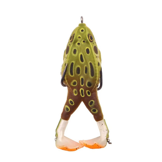 Flysand-Señuelo De Rana De Plástico, Cebo De Tubo Suave Con Ganchos De Pesca, Topwater Ray Frog, 3D Ojos Artificiales, Pesca De Carpa