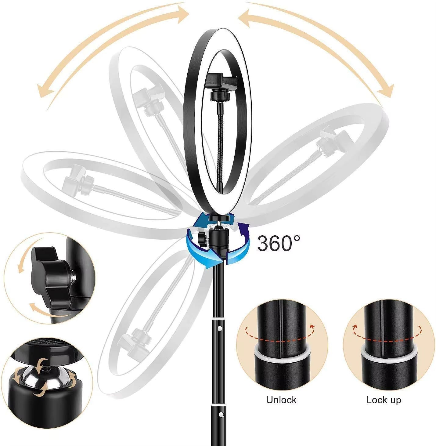 Aro de Luz LED 26cm con Trípode y Soporte para Móvil – Ideal para TikTok, YouTube, Instagram y Más