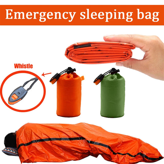 Saco De Dormir Portátil Impermeable Para Supervivencia De Emergencia, Equipo De Acampada Edc Para Exteriores, Saco Térmico, Botiquín De Rescate De Primeros Auxilios, Manta Mylar