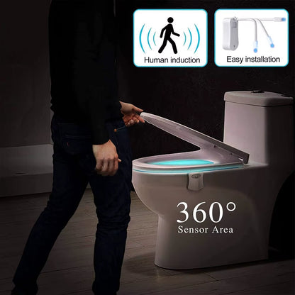 Luz Nocturna Para Inodoro Con Lámpara LED Con Sensor De Movimiento, Divertida Luz Nocturna Para Baño Que Cambia De 16 Colores, Añade En El Asiento De La Inodoro