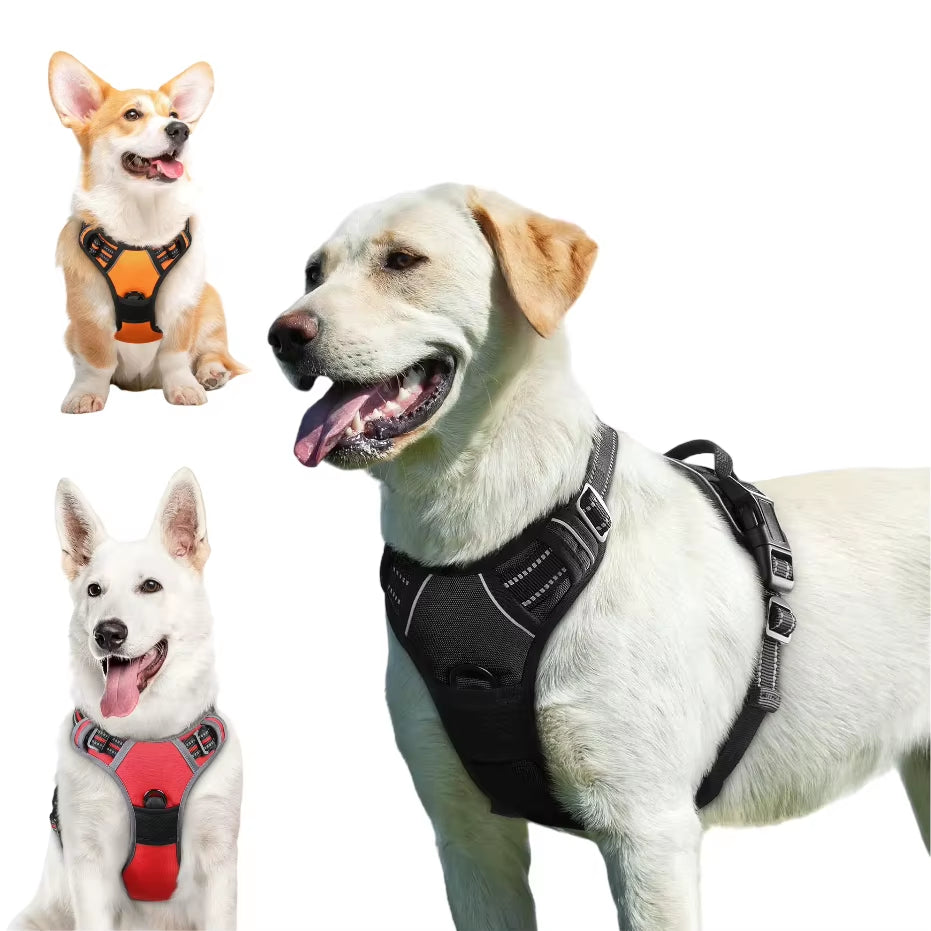 No Pull Dog Harness for Large Dogs,With Reflective Strips and Control Handle, Adjustable and Comfortable,No Choke Pet Harness ﻿