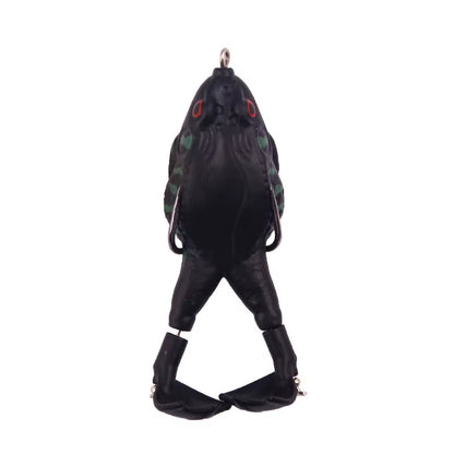 Flysand-Señuelo De Rana De Plástico, Cebo De Tubo Suave Con Ganchos De Pesca, Topwater Ray Frog, 3D Ojos Artificiales, Pesca De Carpa