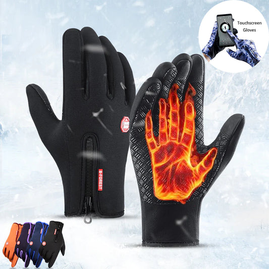 Guantes de invierno calefactados - Guantes de pantalla táctil para montar en motocicleta, deslizamiento, impermeables y deportivos con forro de felpa. 🏍️💨