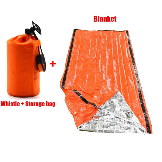 Saco De Dormir Portátil Impermeable Para Supervivencia De Emergencia, Equipo De Acampada Edc Para Exteriores, Saco Térmico, Botiquín De Rescate De Primeros Auxilios, Manta Mylar