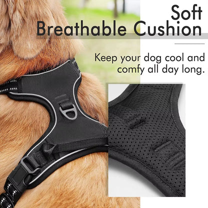 No Pull Dog Harness for Large Dogs,With Reflective Strips and Control Handle, Adjustable and Comfortable,No Choke Pet Harness ﻿