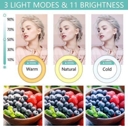 Aro de Luz LED 26cm con Trípode y Soporte para Móvil – Ideal para TikTok, YouTube, Instagram y Más