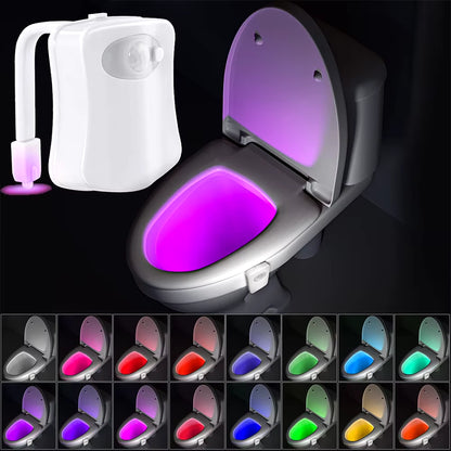 Luz Nocturna Para Inodoro Con Lámpara LED Con Sensor De Movimiento, Divertida Luz Nocturna Para Baño Que Cambia De 16 Colores, Añade En El Asiento De La Inodoro