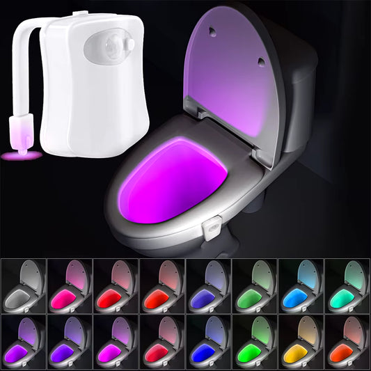 Luz Nocturna Para Inodoro Con Lámpara LED Con Sensor De Movimiento, Divertida Luz Nocturna Para Baño Que Cambia De 16 Colores, Añade En El Asiento De La Inodoro